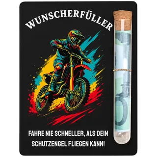 Motorrad Geschenke für Männer, Geldgeschenk Motorrad Holz mit Reagenzglas | Geschenke für Motorradfahrer Männer, Kreativ Geschenk Motorradfahrer, Geldgeschenke Verpackung für Geburtstag und Jugendweihe