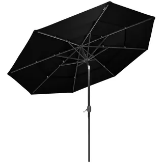 vidaXL Sonnenschirm mit Aluminium-Mast 3-lagig Schwarz 3 m - Schwarz