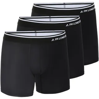 FM London 3er-Pack Micromodal Herren-Boxershorts – weiche Anti-Scheuer-Boxershorts mit Beutel – für Sport und Alltag geeignet
