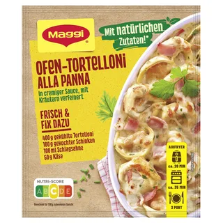 fertigsaucen Maggi Fix für Ofen Tortelloni alla panna, mit Kräutern verfeinert 36g)