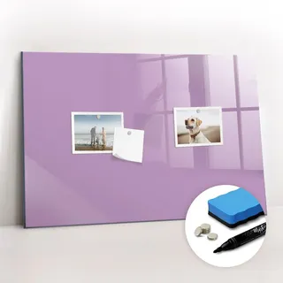 Tulup Magnettafel 60x40 Flieder schwarzer Marker , Violett , Glas , 60x0.4x40 cm , Bilder & Rahmen, Pinnwände & Magnettafeln
