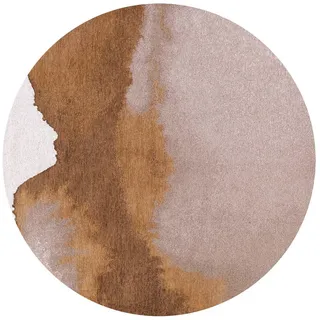 Louis De Poortere Teppich Chestnut Meditation Lagoon 240/240 cm , Braun , Textil , Grafikmuster , Rund , 240x240 cm , Oeko-Tex® Standard 100 , antistatisch, pflegeleicht, rutschfeste Unterfläche, für Fußbodenheizung geeignet, UV-beständig, waschbar , Teppiche und Böden, Teppiche