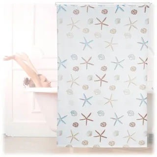 Relaxdays Duschrollo , Multicolor , Kunststoff, Metall , 140x5 cm , Heimtextilien, Badtextilien, Duschvorhänge