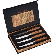 LAGUIOLE - Set mit 4 Steakmessern mit Olivenholzgriffen