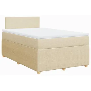 Boxspringbett mit Matratze Creme 120x200 cm Stoff - Creme