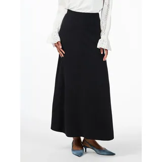 Y.A.S "YASFONNY HW ANKLE KNIT SKIRT S. NOOS", Damen, Gr. XS (34), schwarz, Feinstrick, Obermaterial: 72% Viskose, 28% Polyester, unifarben, lang, Röcke