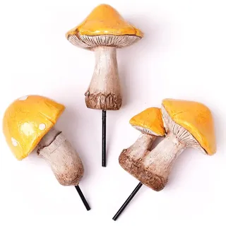SEINHIJO 3pcs Garten Pilze Figuren Skulptur Modern Dekor Geschenk Polyresin Arts 16cm