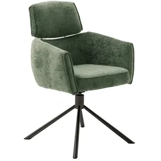 MCA QUEBEC 4 Fuß Stuhl mit Armlehnen und Griff Stahl/Stoffbezug 360° drehbar