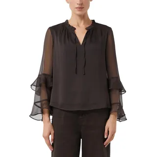 Comma Strukturierte Chiffonbluse mit femininen Volants