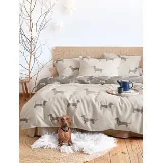 IRISETTE Meran 8912 Tiere Baumwolle Beige 135 x 200 cm + 80 x 80 cm