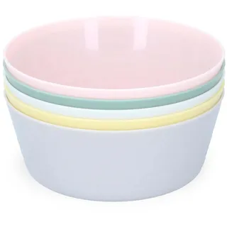 Set of 6 Plastic Cereal Bowls Coloured Stackable Breakfast Oatmeal Muesli Colour Bowls Dessert Soup Salad Appetizer Lightweight Reusable Ideal for Kids Camping Outdoor Picnics, Pastel