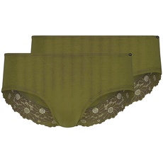Skiny Damen Cottonlace Essentials Hipster Panties, Bay Leaf, 40 EU
