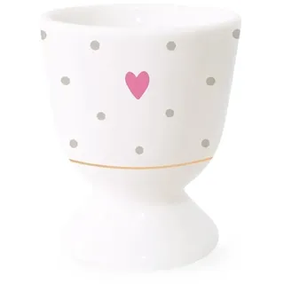 Grafik  Werkstatt Eierbecher mit Echtgold | Porzellan Becher | Herz, Weiß