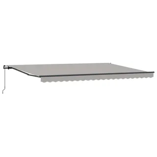 vidaXL Einziehbare Markise Hellgrau 500 x 300 cm Polyester und Stahl - Hellgrau