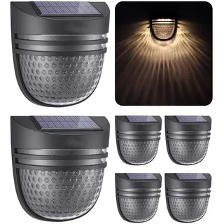 AYCLIF Solarleuchten für Außen, Solar Deck Lights mit 2 Modi&IP65 Wasserdicht, Solarleuchten Garten LED Außenleuchte Garten Dekorative Wandmontage Beleuchtung für Zaun,Hof,Garage,Veranda,Weg(6 Pack)