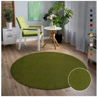 Sanat Uni Kurzflorteppich 120 cm grün