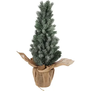 Künstlicher Weihnachtsbaum Tannenbaum im Topf 25x25x65cm, Schneezweige - Grün