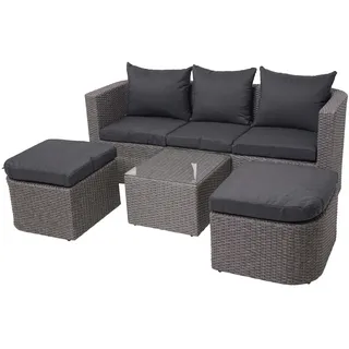 Mendler 3in1-Garnitur Garten-/Lounge-Set Sonneninsel grau