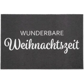 Primaflor-Ideen in Textil Fußmatte »VELVET - WEIHNACHTSZEIT«, rechteckig, 5 mm Höhe, Schmutzfangmatte, Weihnachten, mit Spruch, waschbar, rutschhemmend, schwarz