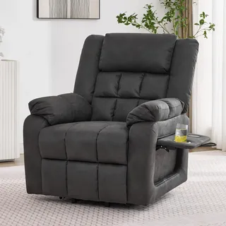 okwish Verstellbarer Massagesessel Relaxsessel mit elektrische Aufstehfunktion,Seniorensessel mit Wärmefunktion und Fußstütze,mit Liegefunktion,mit USB,Grau - Grau
