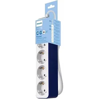 Philips Steckdosenleiste 1,5 m Weiß/Blau 4 St.