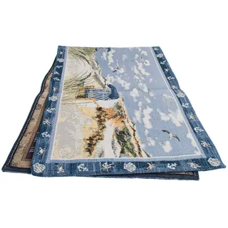 Sander Gobelin Tischset Tischbänder Tischläufer 'Beach Chair', Verschiedene Größen, blau, Größe:Tischläufer 32 x 96 cm