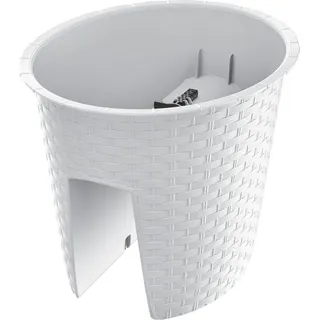 Blumentopf RATOLLA Railing Oval 300, weiß, für Geländer