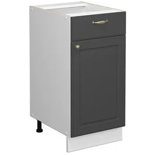 Vicco Midischrank Fame-Line Anthrazit-Gold 40 x 82 cm ohne Arbeitsplatte, Model 43409 - Dunkelgrau