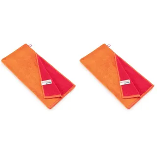 Bassetti New Shades Handtuch aus 100% Baumwolle in der Farbe Mandarine O2, Maße: 50x100 cm - 9327875 (Packung mit 2)