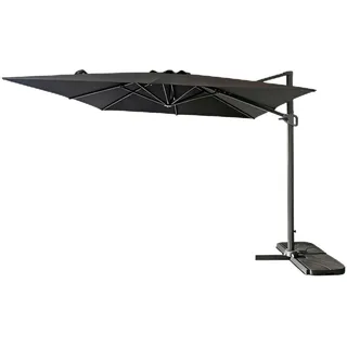 YEAUPE PRO Sonnenschirm 300 x 250 cm, Ampelschirm um 360° drehbar, Gartenschirm mit Seitenvorhängen, mit UV50+ Sonnenschutz für Garten und Terrasse, Grau