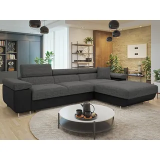 Mirjan24 Ecksofa Torezio Mini, Stilvoll Eckcouch mit Bettkasten und Schlaffunktion, Einstellbare Kopfstützen, 280x170x70-90 cm , Wohnzimmer, Sofas & Couches, Wohnlandschaften, Ecksofas