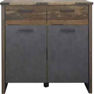 trendteam smart living - Prime - Kommode - Alteiche/Matera - Wohnzimmerschrank mit 4 Fächern und 2 Schubladen - (BxHxT) 119 x 110 x 42 cm - Industrial Style