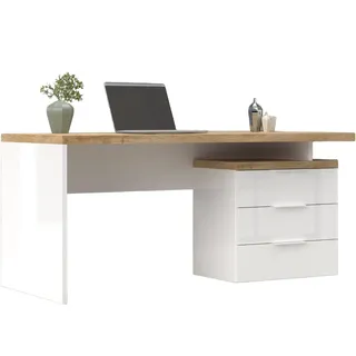 Home Affaire Schreibtisch »Easy, Computertisch – 38 mm Platte, perfekt fürs Büro & Homeoffice« Breite 160 cm, mit 3 Schubkästen, Selbsteinzug mit Dämpfung