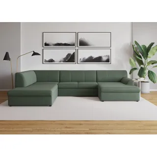 DOMO collection Wohnlandschaft U-Form 320 cm grün