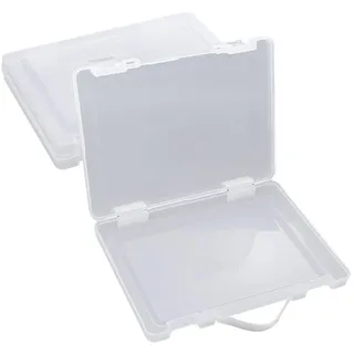 WYAN 2 Stück Ordner Aufbewahrungsboxen,Klare Kunststoffperlen Aufbewahrungsbehälter Box,Rechteck Perlenhalter Kunststoffkoffer,Baustein Organizer,für die Speicherung von Elementen(26 * 18cm)