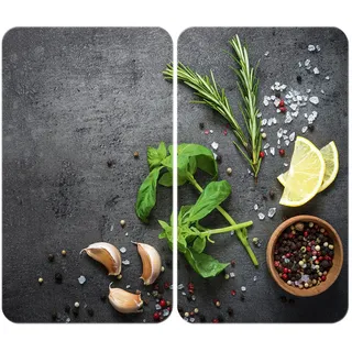 Wenko Herd-Abdeckplatte Universal Modell Kräuter 30x5,5x52 cm schwarz