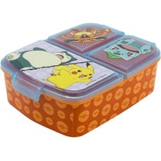Pokemon |Kinder Lunch Box mit 3 Fächern - Lunch Box für Kinder - Snack Halter - Dekorierte Lunch Box