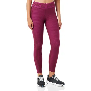 Nike Damen CLN Hpwm Nvl Tight, Dark Beetroot/Metallic Silver, s