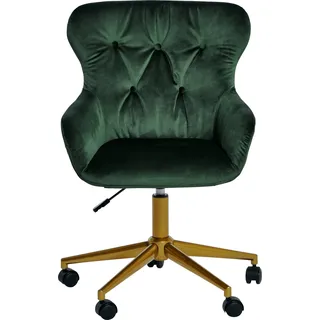 Jahnke Schreibtischstuhl »CLUB WORX« () 1 Stk.Büro-/ Schreibtischstuhl, höhenverstellbar, Chesterfield-Polster, Samt, grün