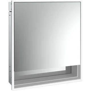 emco loft Lichtspiegelschrank mit Unterfach, 600mm, Unterputzmodell, aluminium/spiegel, 979805203, Ausführung: 1 Tür (Türanschlag rechts)