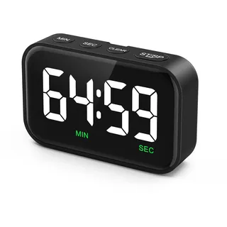 OQIMAX 2 in 1 Digitaler Timer und Stoppuhr, Magnetischer Digitaler Küchentimer Eieruhr mit großem LCD-Display, Kurzzeitwecker für Lernen, Kochen, Sport, 3-stufiger Lautstärke, bis 99 Min 59 Sek