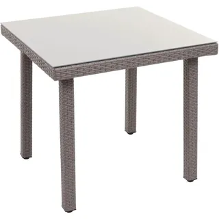 MCW Poly-Rattan Gartentisch Chieti 80x80cm Grau