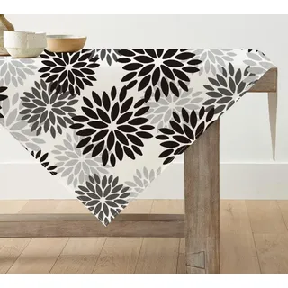 Artoid Mode Blumen Schwarz Dahlien Halloween Tischwäsche, Saisonnal Herbst Küche Tisch Dekoration Drinnen Urlaub Party Dekor 100x100 cm