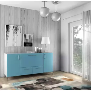 Blau Sideboard Luxus Wohnzimmer Wohnwände Einrichtung Kommoden - Blau