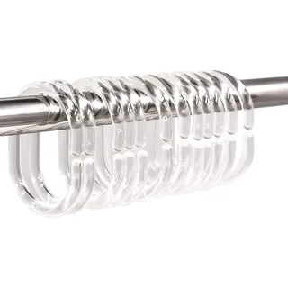 Top-Spring Duschvorhangringe aus Kunststoff, 24 Stück, transparent