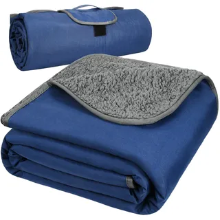 Kato Tirrinia Campingdecke Outdoor Decke Picknickdecke Reisedecke, Liebesdecke Sexdecke Outdoordecke Wasserdicht, Fleece Thermodecke Outdoor Camping Matte Ultraleicht Warme Decke 150x200, Marine