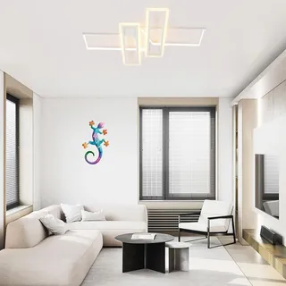 Gecko Wandkunst für Außen - Gartendekoration Metall - 3 Stück - 3D-Skulpturen