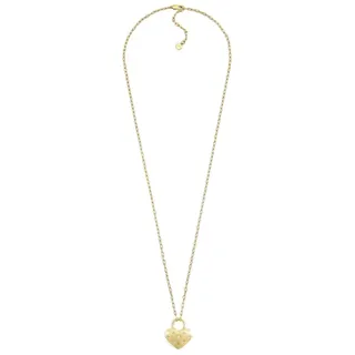 Fossil Sadie Damen-Edelstahl-Halskette mit Karabinerverschluss, Narzissengold