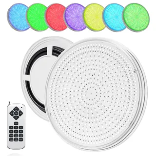 AHJ PAR56 Poolbeleuchtung Unterwasser, 36W LED RGB Flache Pool Beleuchtung, Pool Lichter Unterwasser IP68 Wasserdicht, Pool LED Licht mit Fernbedienung, Schwimmbadleuchten Poolscheinwerfer 12V AC/DC