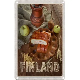 vianmo Blechschild 12x18cm Finnland Weihnachten Apfel Delikatesse Deko Geschenk